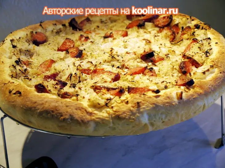 Картофельный пирог с квашеной капустой (дрожжевое тесто с сырым картофелем): шаг 7