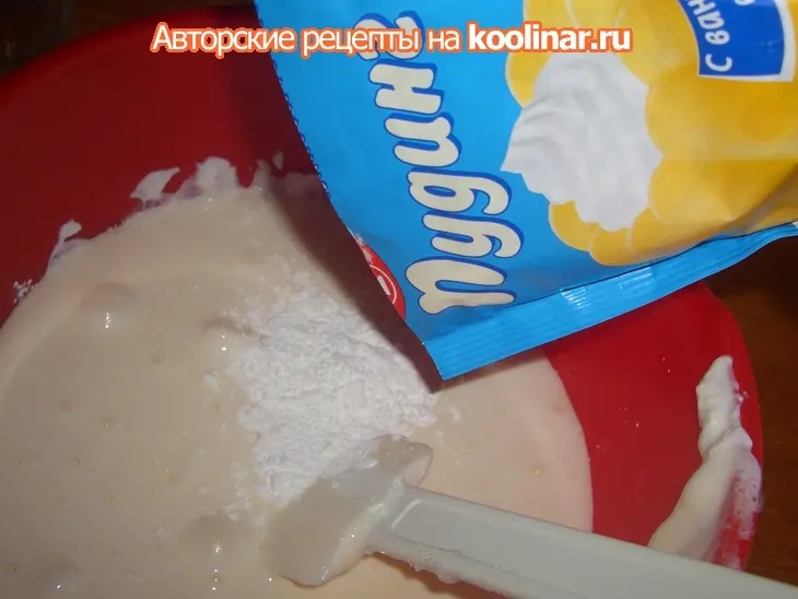 Кекс с пудингом и клюквой "варенка": шаг 4