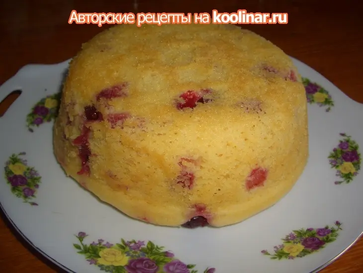 Кекс с пудингом и клюквой "варенка": шаг 9