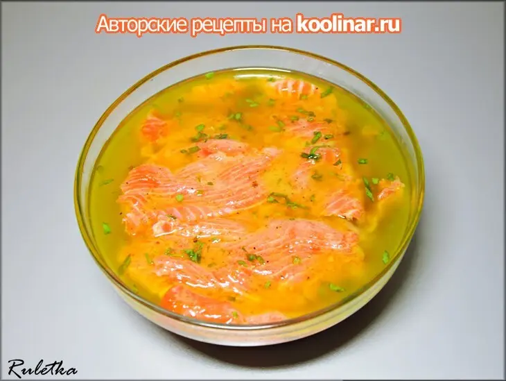 Форель, маринованная в оливковом масле и лаймовом соке с горчичным соусом.: шаг 3
