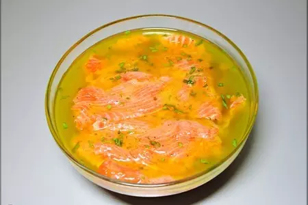 Форель, маринованная в оливковом масле и лаймовом соке с горчичным соусом.: шаг 3