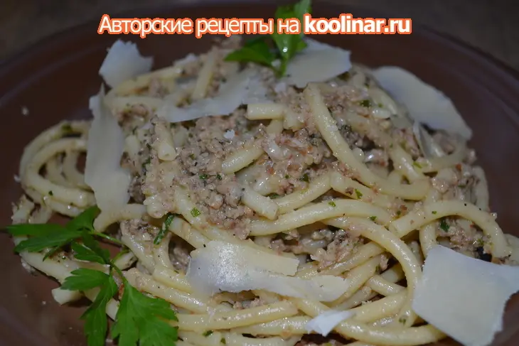 Букатини с грибным песто: шаг 2