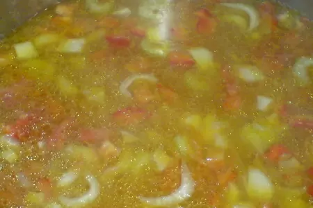 Суп с с копчёным мясом,овощами и перловкой (почти   minestrone d`orzo): шаг 4