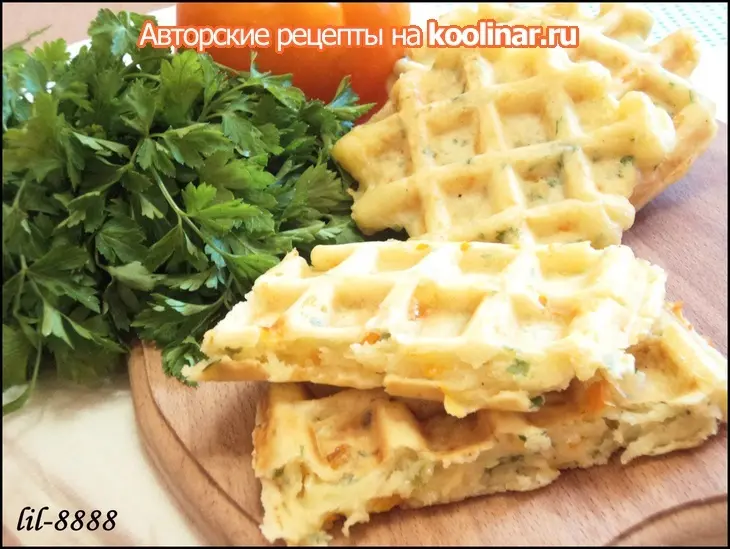 Сырные вафли с зеленью и сладким перцем.: шаг 4