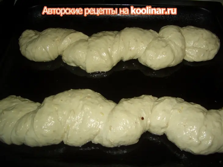 Хлеб "крученый" (с медом,овсянкой и горчицей): шаг 7