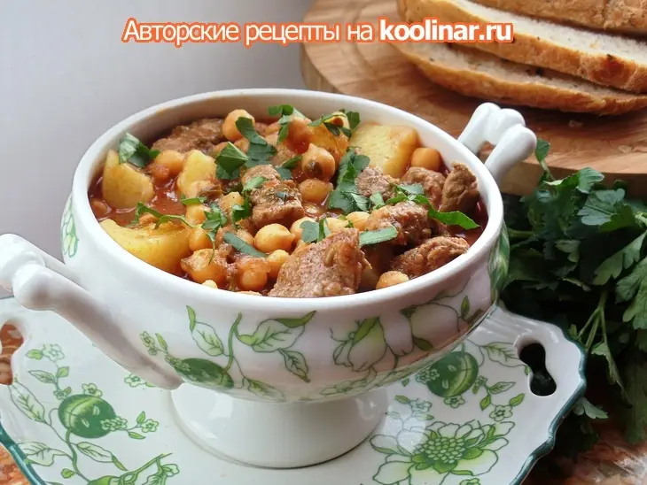 Густой суп с нутом  и говядиной: шаг 3