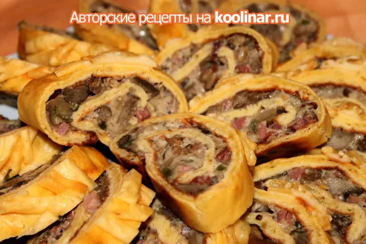 Сырный рулет с белыми грибами: шаг 1