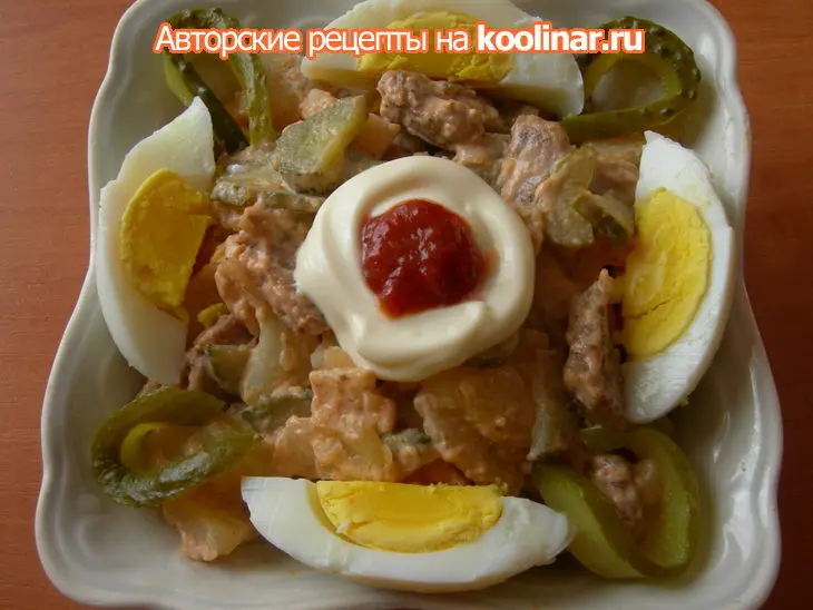 Салат с жареным мясом: шаг 7