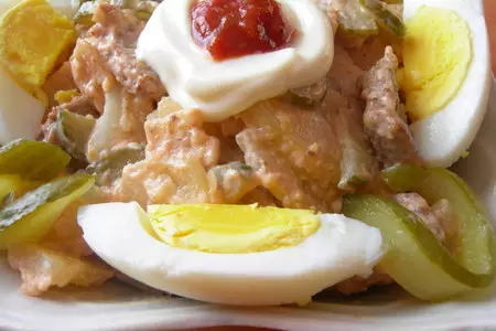 Салат с жареным мясом: шаг 8