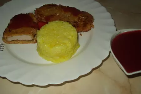 Мясо в мандариновом маринаде и сырной панировке.ужин выходного дня.: шаг 3