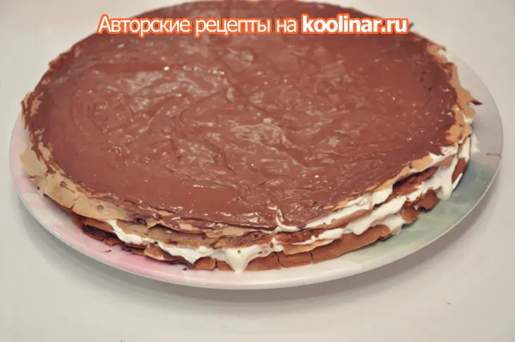 Блинный шоколадный торт: шаг 3