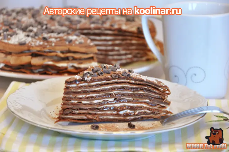Блинный шоколадный торт: шаг 4