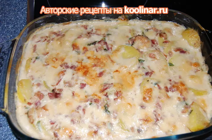 Bechamelkartoffeln -картошка в соусе бешамель: шаг 6