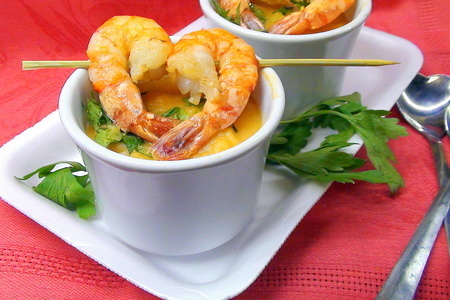 Картофельный суп-пюре с креветками.: шаг 9