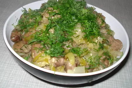 Гуляш из куриный потрохов: шаг 3