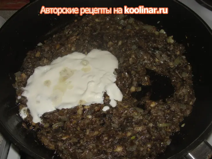 Блинчатый пирог с грибами к масленнице: шаг 3