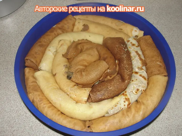 Блинчатый пирог с грибами к масленнице: шаг 5