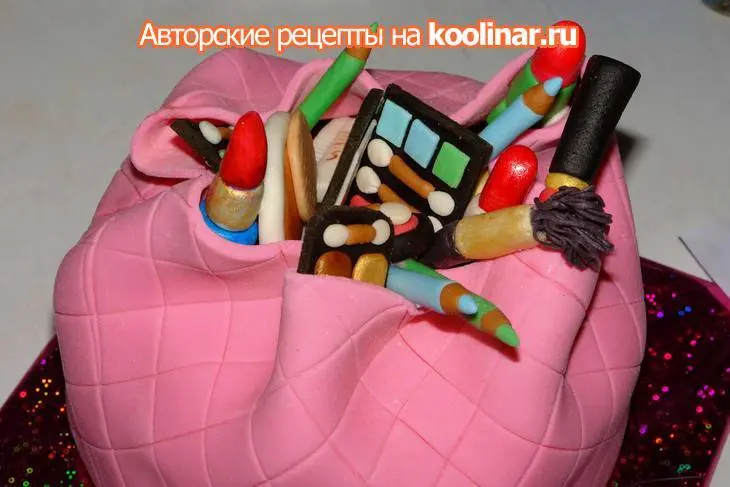 Торт "гламурная косметичка" ))): шаг 17