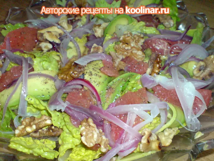 Салат из авокадо и грейпфрута под ореховым маслом: шаг 5