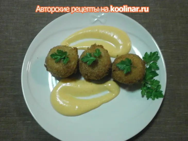 Гороховые котлеты "мандарины" с соусом - майонез из моркови: шаг 7