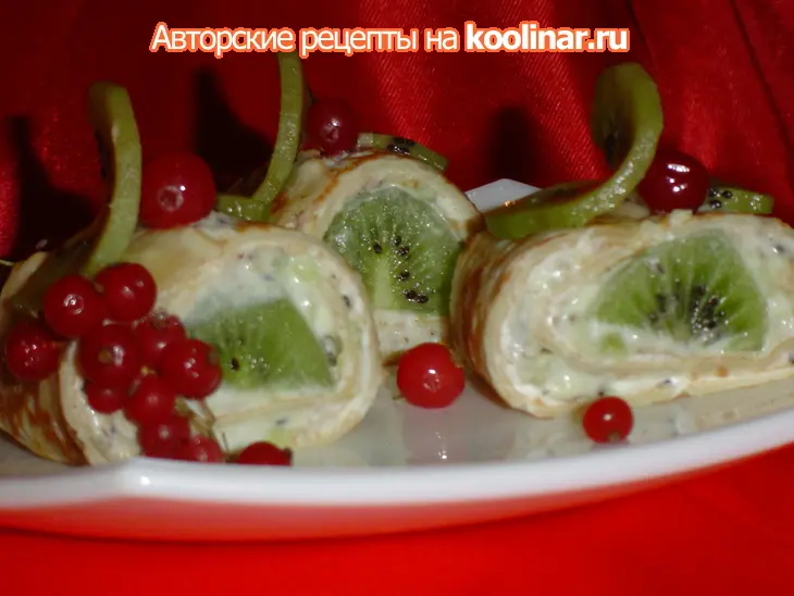 Фаршированные блинчики "сладкая зелень": шаг 7