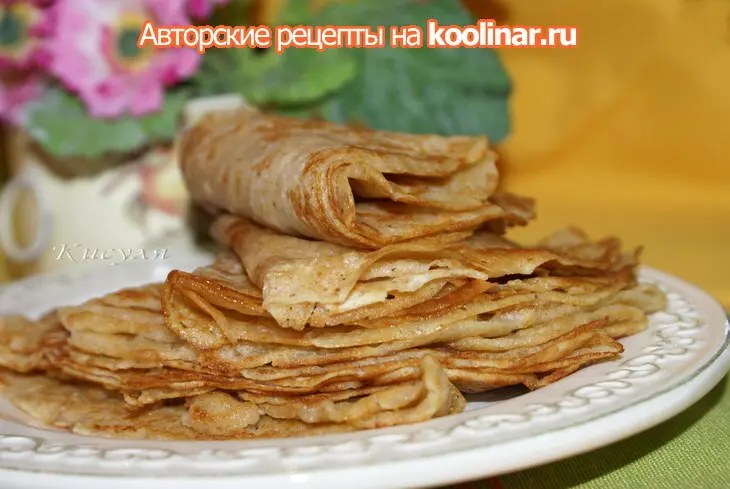 Тонкие ржаные блинчики с сахаром: шаг 4