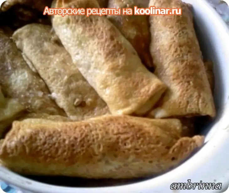Блинчики с тушёными куриными сердечками, запечённые в духовке до хрустящей корочки: шаг 9