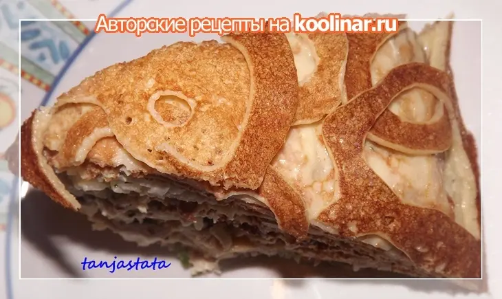 Блинный пирог с мясной начинкой  "ишь ты, масленица!": шаг 4