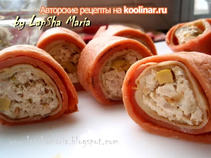 Блинные роллы с курицей и оливками: шаг 12
