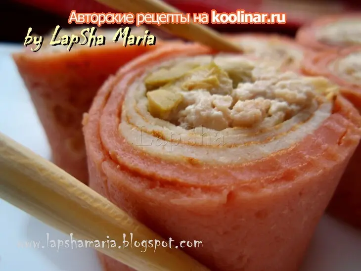 Блинные роллы с курицей и оливками: шаг 13