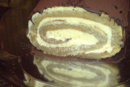 Бисквитный рулет с кремом из маскарпоне и кофейной пропиткой(girellina  /luca montersino): шаг 8