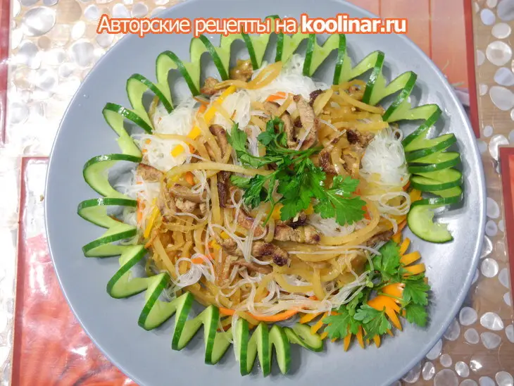 Фунчоза с редькой и говядиной: шаг 1