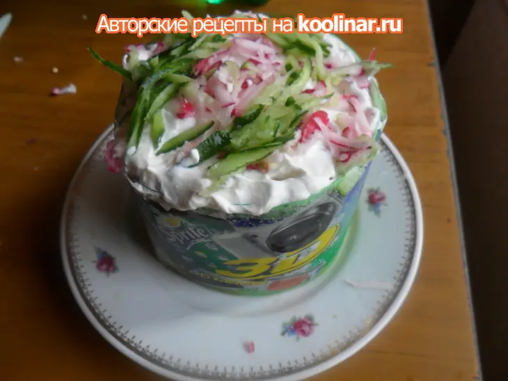 Салат с ветчиной и сырным кремом: шаг 1