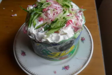 Салат с ветчиной и сырным кремом: шаг 1