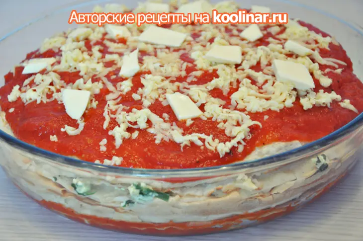 Блинная лазанья со  шпинатом и творогом: шаг 8
