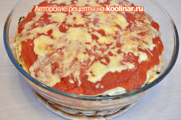 Блинная лазанья со  шпинатом и творогом: шаг 9