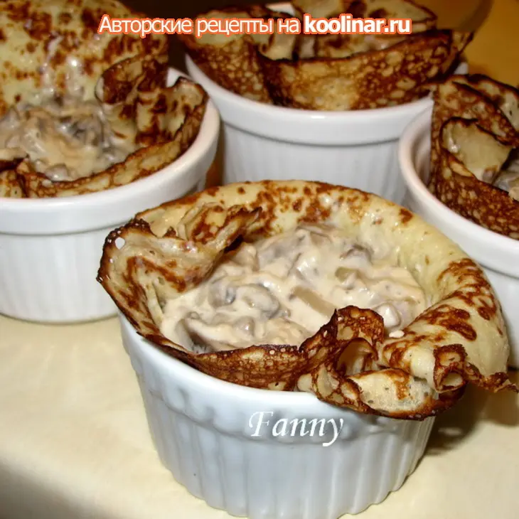Блинчики с грибным жюльеном: шаг 5