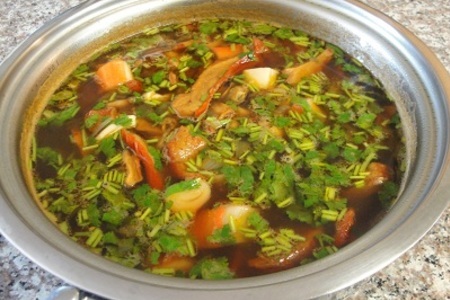 Азиатский суп с грибами и всякими гадами ! ! !: шаг 7