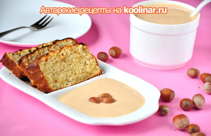 Нежный кекс на сливках с соусом пралине: шаг 1