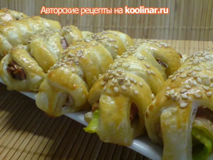 Лук-порей запечённый в ветчине и тесте: шаг 8