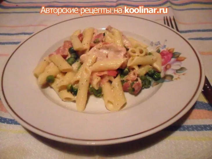 Пенне с курицей в сливочном соусе: шаг 6