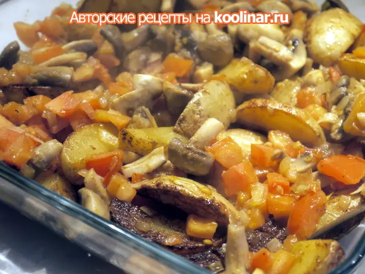 Картошка, запеченная с грибами и помидорами (постимся вкусно): шаг 5