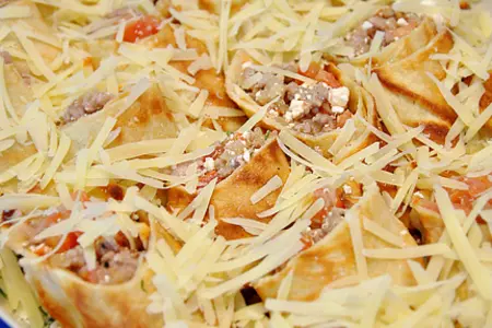 Блинная запеканка с мясным фаршем и творогом.: шаг 5