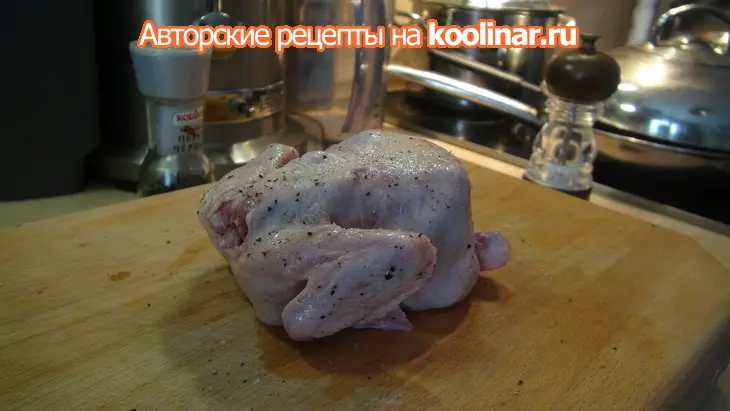 Перепела, фаршированные гречкой с белыми грибами, маскарпоне и розмарином (моя первая дуэль): шаг 2