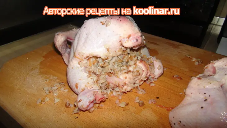 Перепела, фаршированные гречкой с белыми грибами, маскарпоне и розмарином (моя первая дуэль): шаг 3
