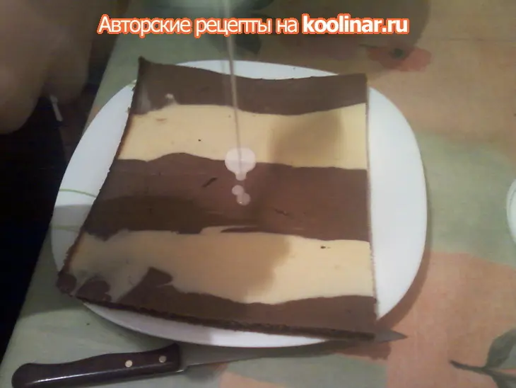 Торт - сметанник "зебра": шаг 7