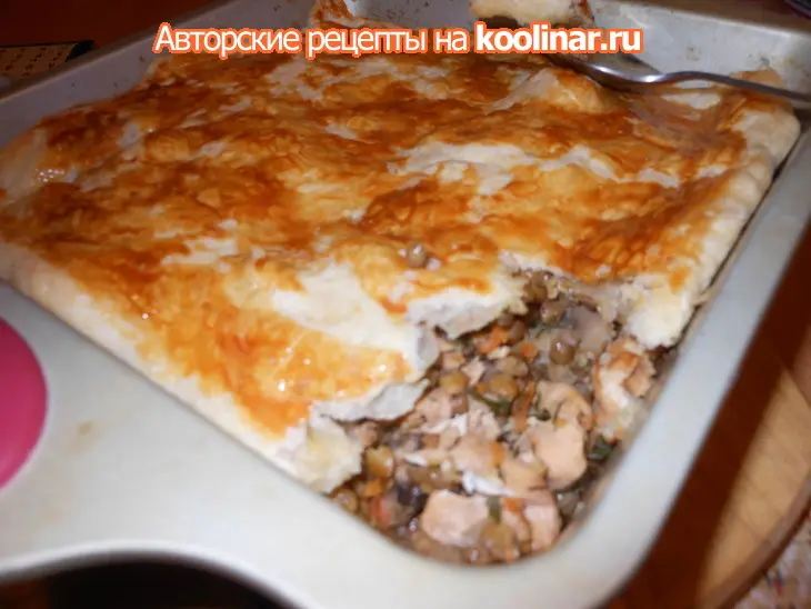Чечевичная запеканка с куриной грудкой и грибами: шаг 5