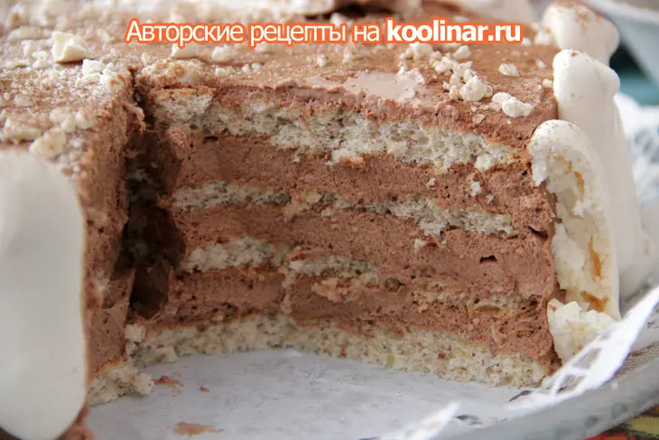Миндальный торт с шоколадным крем-мусом "торжество": шаг 12