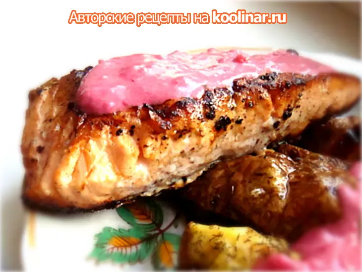 Семга на гриле с соусом из брусники: шаг 4