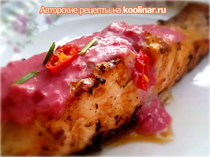 Семга на гриле с соусом из брусники: шаг 5